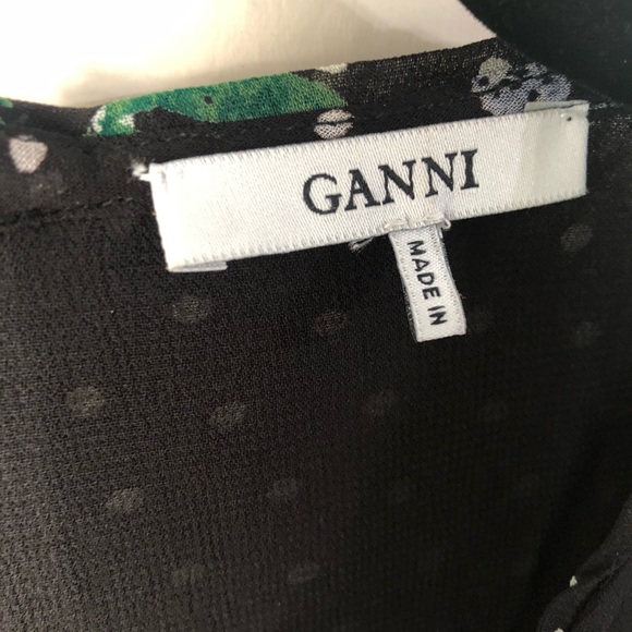 Ganni Rometty Ruffled Printed Georgette Dress 10 - Picture 7 of 11